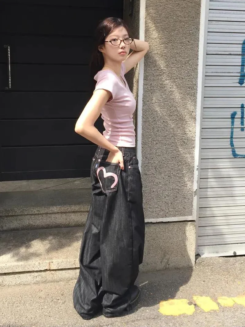 2025 Autumn Winter Women's Denim Jeans Y2K Wide Fit Baggy Jeans Grunge Harajuku Cowboy New In Pants Korean Mom Jeans Punk Retro - Image 3
