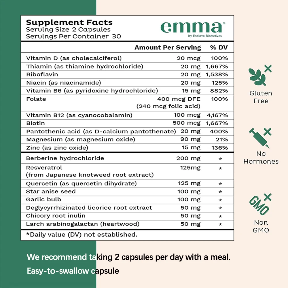 Emma Gut Health Relief Supplement for women and men, Gut and Digestive support capsules for constipation, bloating & gas relief - Image 6