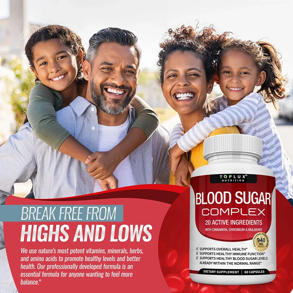 Premium Natural Blood Sugar Complex Supplement for Men & Women - Naturall 20 Herbs and Vitamins with Cinnamon Non-GMO, Vegan - Image 5