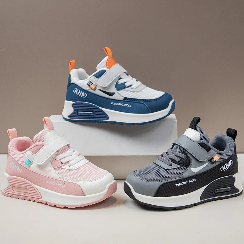 PU Leather Sport Shoes For Children 2026 Trend Fashion Kid's Sneakers Soft-soled Outdoor Boy's Girl's Running Shoes