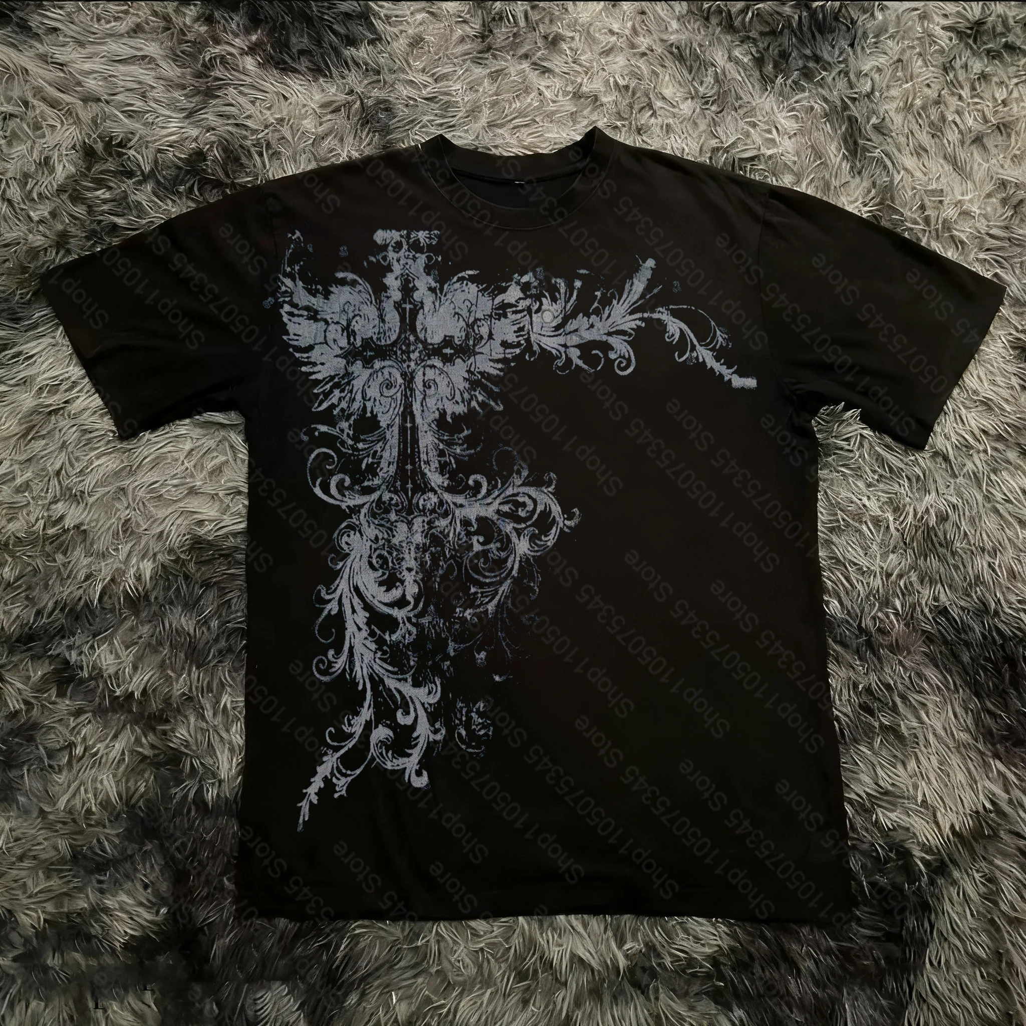 Summer Classic Y2K Gothic Style T-shirt Print Oversized T Shirt High Street Shirts Round Neck Cotton Tops Mens Women T Shirt Tee - Image 6