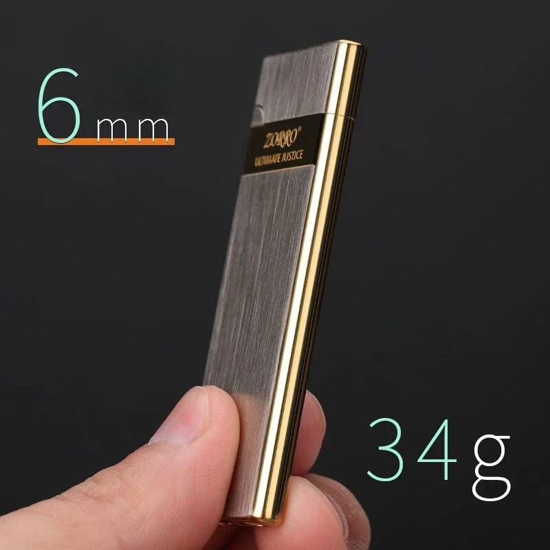 Zorro-Ultra-thin Inflatable Lighter, Cigarette Case, Grinding Wheel, Men's Toy, Cigarette Accessories, Easy to Put - Image 2