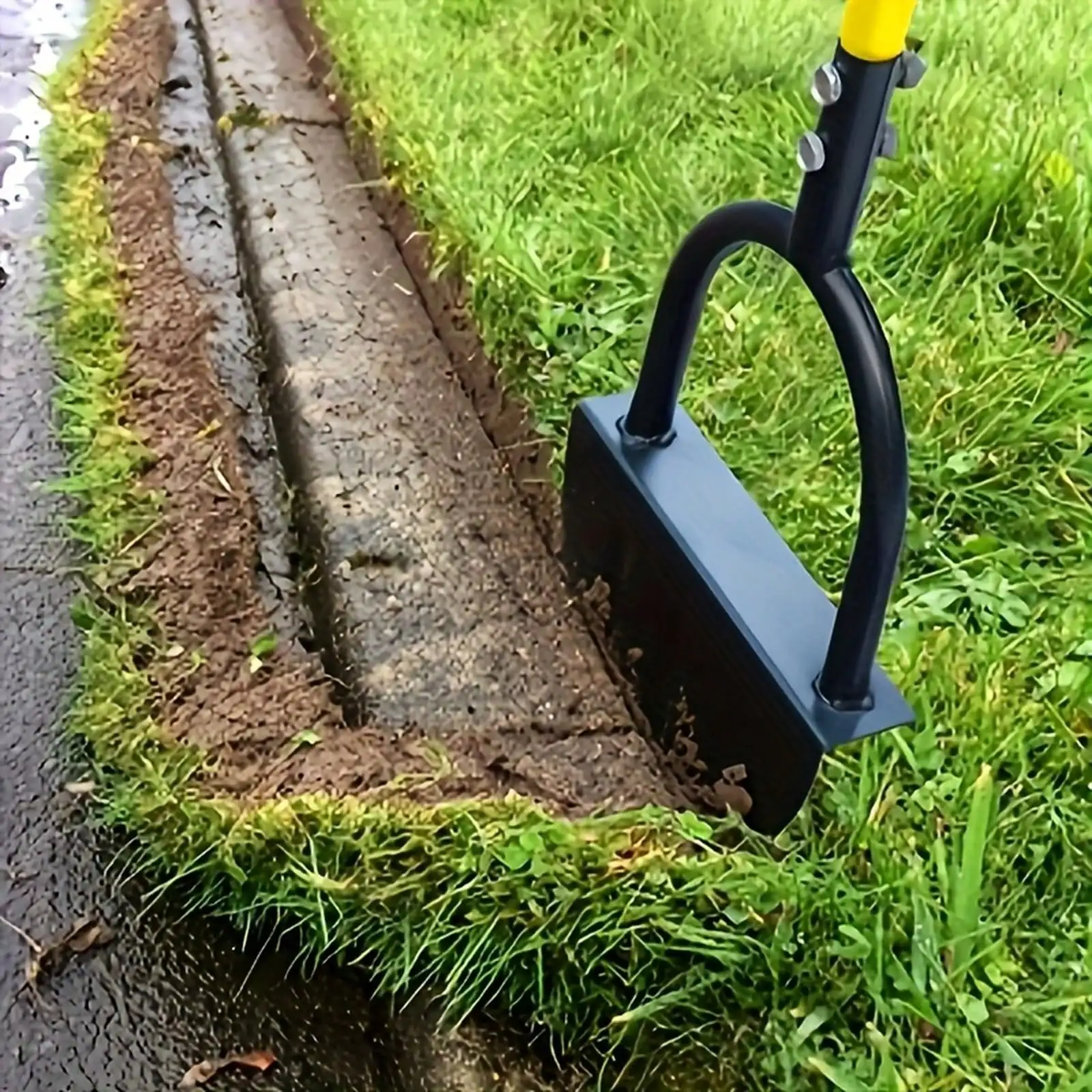 Manual Half Moon Lawn Edging Tool With Handle Steel Garden Edger For Grass Border Trim Sod Removal Sidewalk Turf Cutter Yard Landscaping Shovel