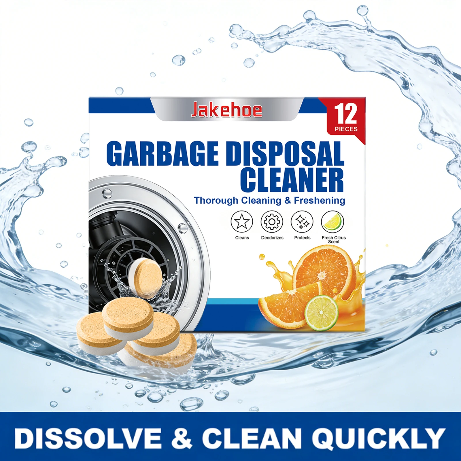 Garbage Disposal Cleaner Thorough Cleaning & Freshening Eliminate Odor Reduce Food Residue Protect Kitchen Deodorization Tablets