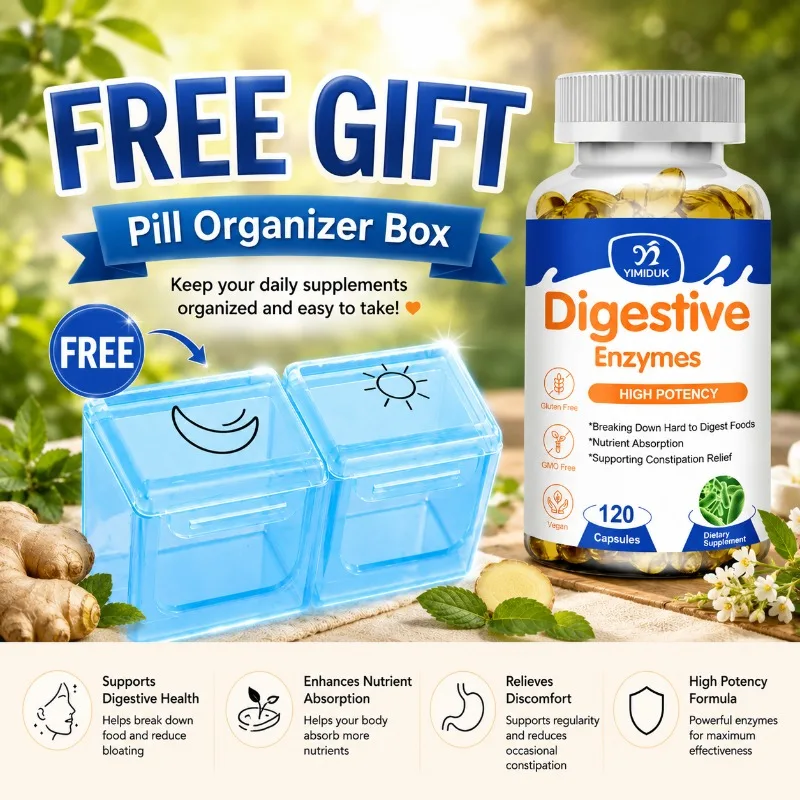 Organic Digestive Enzymes Capsules, with Probiotic Blend, Aid Constipation Relief, Support Digestive Balance, Daily Vitality