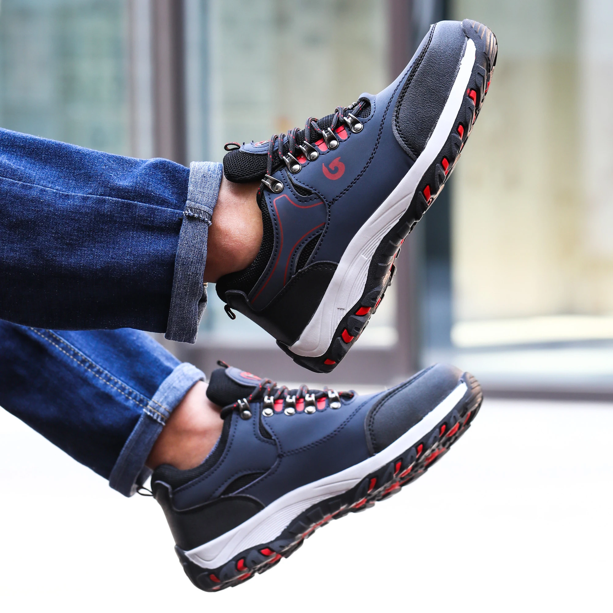 Men Steel Toe Safety Shoes Anti-Puncture Non-Slip Work Boots Wear-Resistant Breathable Hiking Safety Sneakers for Industrial Work - Image 8