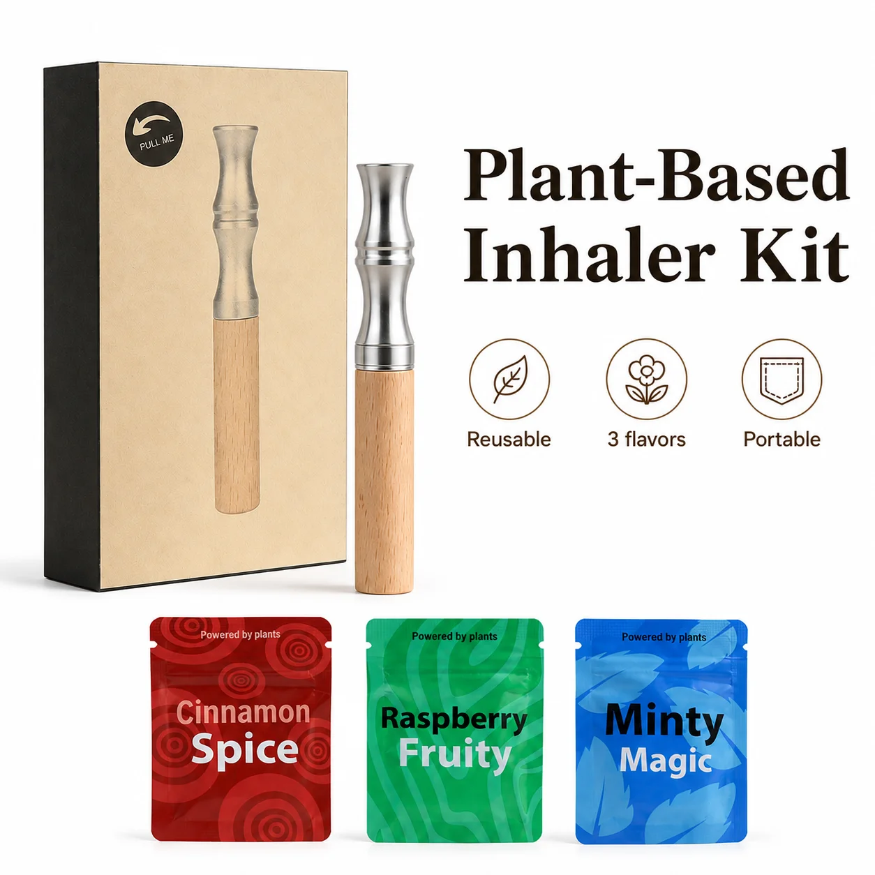 Upgraded Magnetic Natural Oral Stick Plant Aroma Replacement Core Breathing Soothing Tool For Daily Office Driving Travel Use