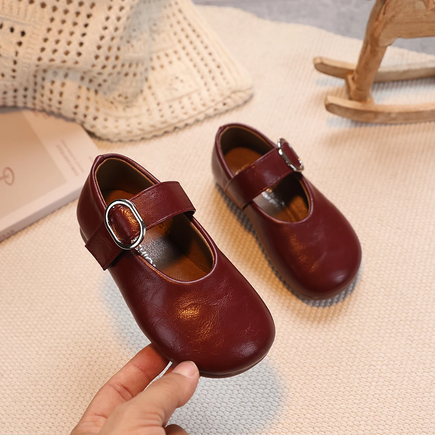 Girls Leather Shoes for Toddlers 2026 New Autumn Students Ballet Flats Soft Sole Simple Princess Kids School Dance Party Flats - Image 3