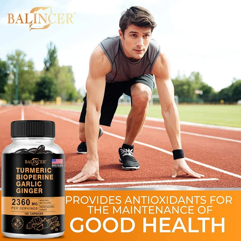 Turmeric Ginger Supplement with Piperine 2360 Mg with Garlic Comfort Digestive & Immune Nutrient Supplement Calcium Gluten Free - Image 4