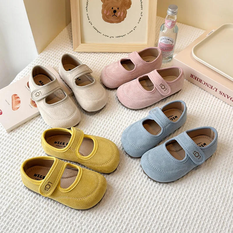 Children's leather shoes 2026 spring autumn new Korean girls' frosted soft soled princess shoes Super Soft Comfortable Sandal
