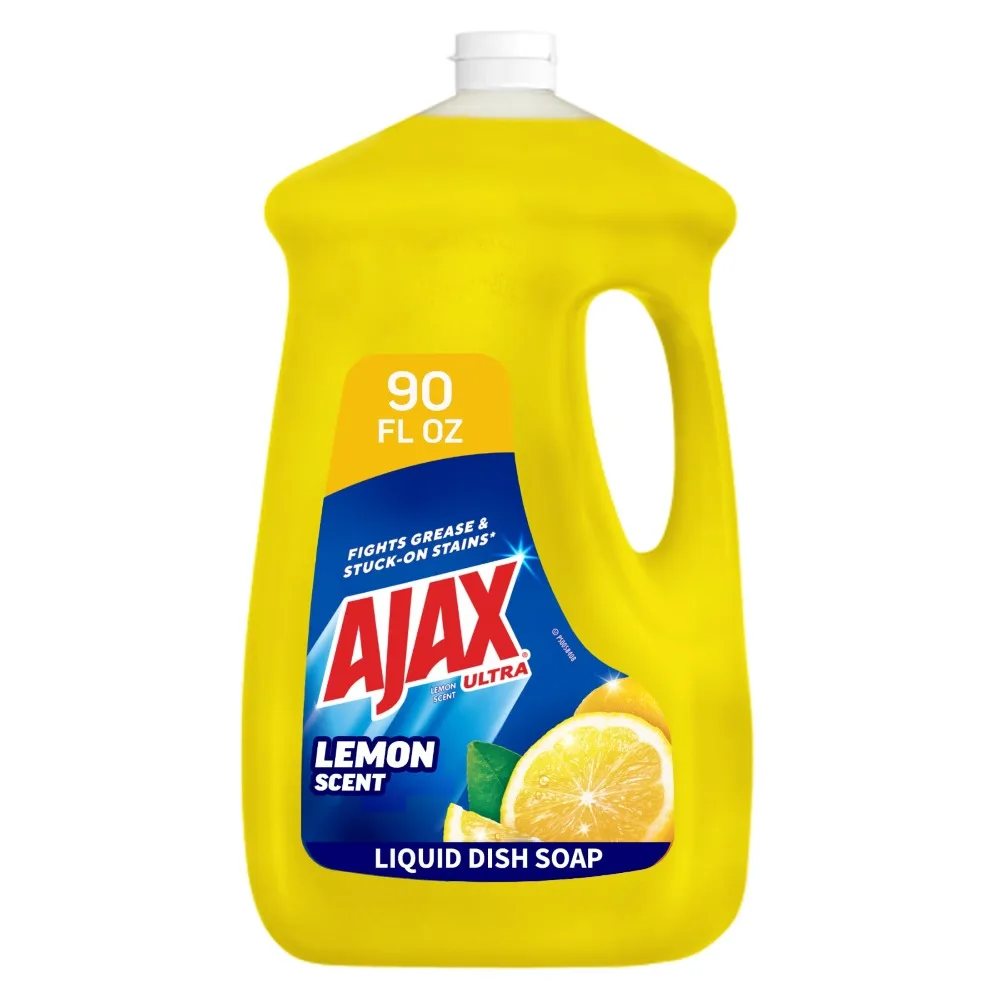 90 FL oz Ajax Ultra Dishwashing Liquid Bottle, Lemon Fresh Scent Super Degreaser Liquid Dish Soap, Powerful Grease Cleaner for Daily Kitchen Use - Image 2