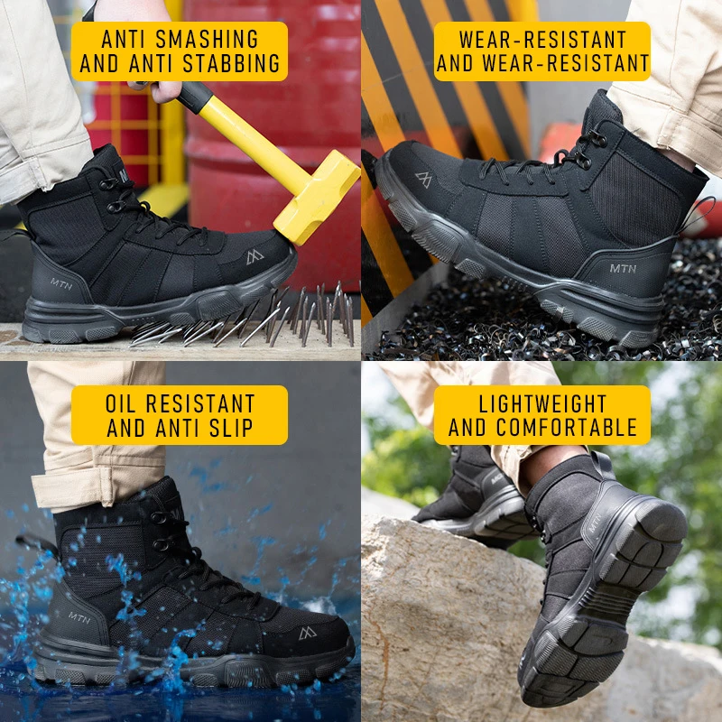 Lightweight Indestructible Steel Toe Safety Work Shoes Puncture Resistant Non Slip Tactical Work Sneakers for Men Women - Image 8