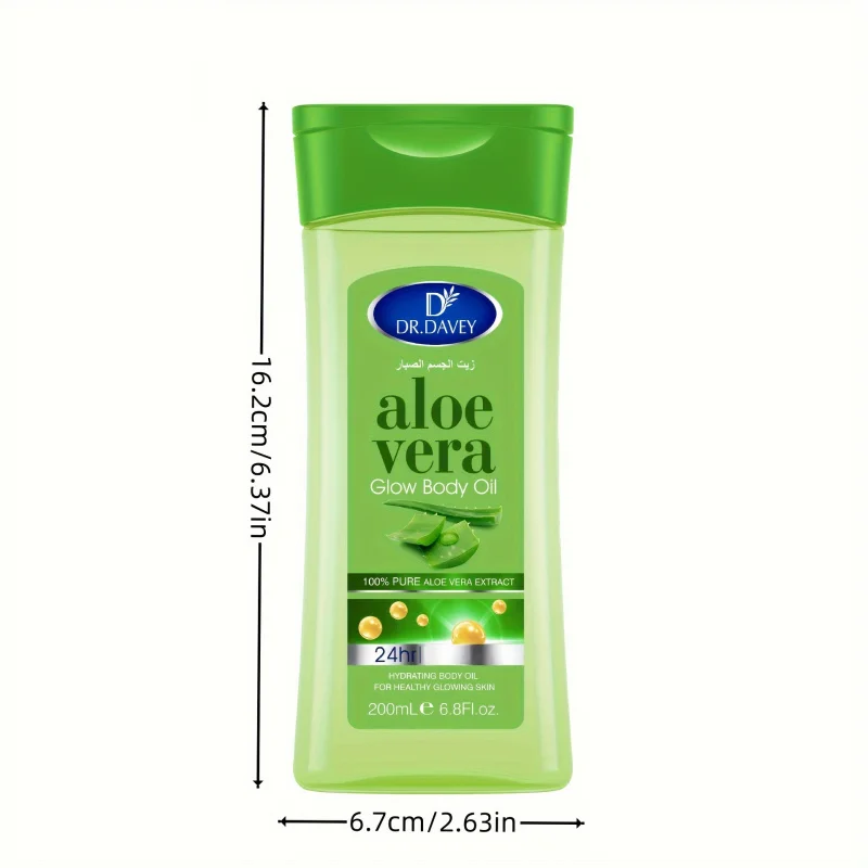DR.DAVEY ALOE VERA BODY OIL SPA Body Massage Essential Oil with Aloe Vera Shine Nourishing Oil Suitable for All Skin Type - Image 4