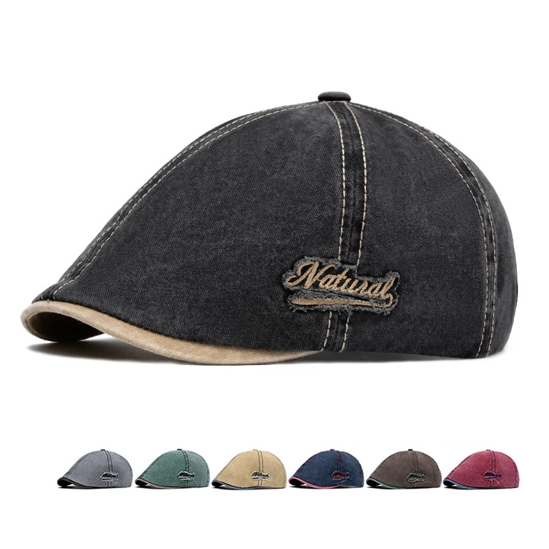 Summer Cotton Newsboy Caps For Men Hats Berets British Western Style Cap Classic Woman Vintage Adjustable Casual Linen Beret
