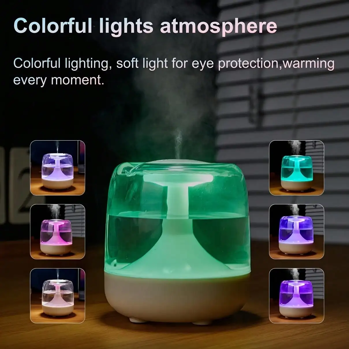 1 Pack 7 Color Night Light Humidifier Silent Dual Mist Settings for Living Room Bedroom Office Home Gift - Image 6