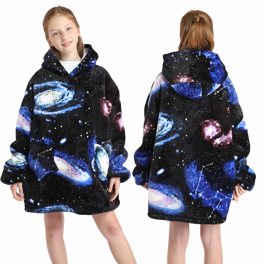New Winter Oversized Hoodies for Girls Children Warm Soft Animal Cartoon Sweatshirts Girls Outwear Penguin Avocado Panda Hoodie - Image 4