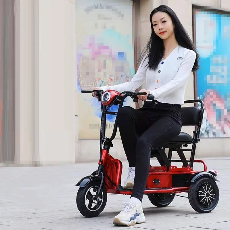 Portable Lightweight Electric Tricycle Adult Foldable E-Bike Scooter with Thick Tire Lithium Battery Powered Kick Scooter - Image 4
