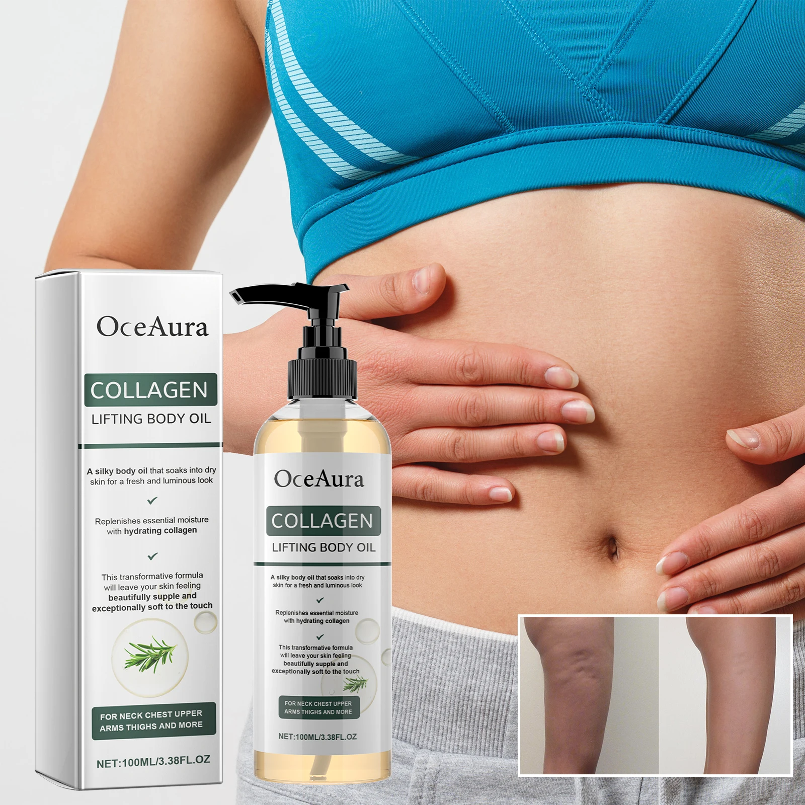 OceAura Collagen Body Oil Moisturizing and Moisturizing Whole Body Massage Essential Oil for Dry Skin Moisturizer Hydrating - Image 6