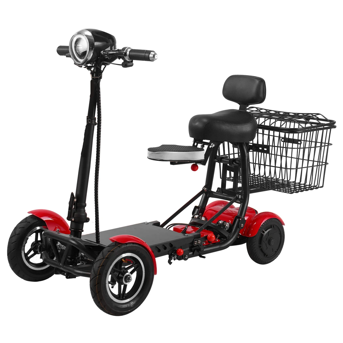 Foldable Long Range Handicap 4-Wheel Electric Bike Scooter for Adults with Seat - Mobility Scooter - Image 4