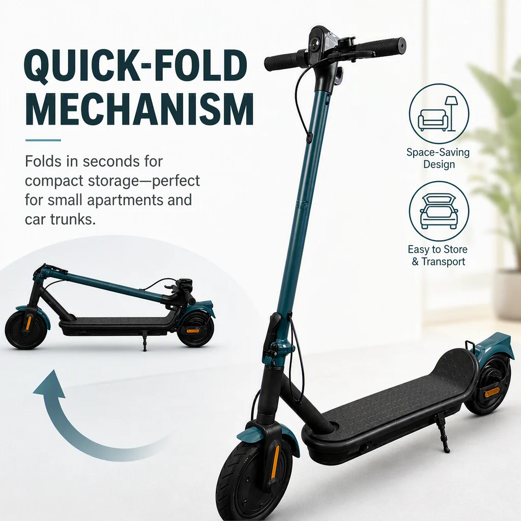 SOFLOW Adult Electric Scooter 350W Motor 25km/h Max Speed, 36V 5Ah Battery & 8.5" Tires. Quick-Fold Lightweight Commuter E-Scooter with LED Display, Anti-Slip Deck. Portable Urban Travel Scooter for Daily Short Trips