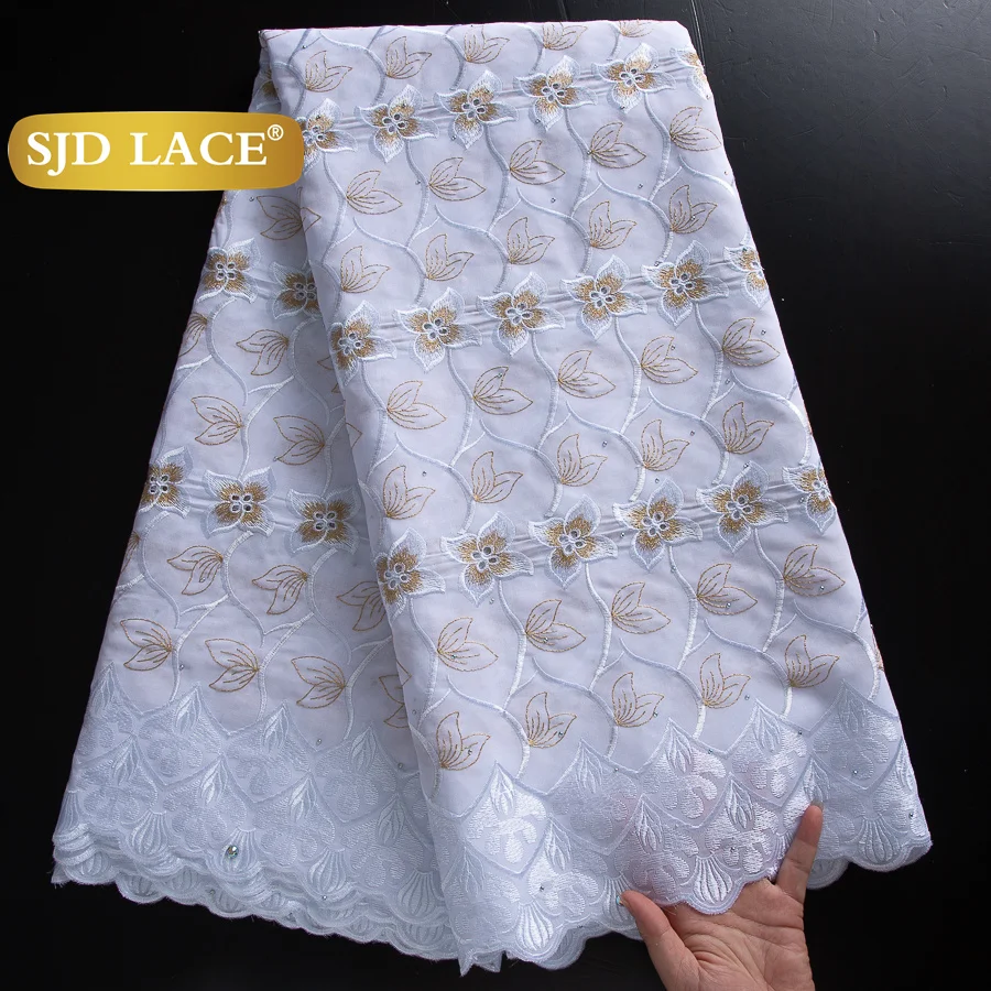 SJD LACE African Nigerian Cotton Lace Fabrics 5Yards 2026 High Quality Embroidery Swiss Voile Lace for Women Party Dresses 4016 - Image 7