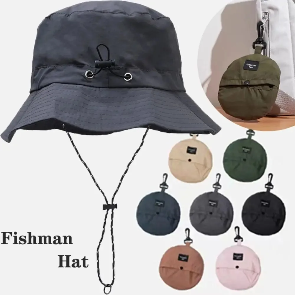 Summer Sun Protection Waterproof Fisherman Hat Bucket Hat Camping Hiking Cap With Storage Bag Anti-UV Sun Hat Mountaineering Cap