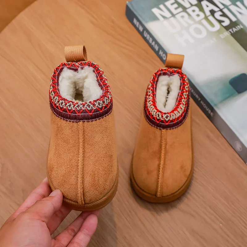 2026 New Fashion Children's Ankle Boots Soft Winter Causal Girls Cotton Shoes Solid Color Kids School Plush Boots Warm Shoes - Image 5