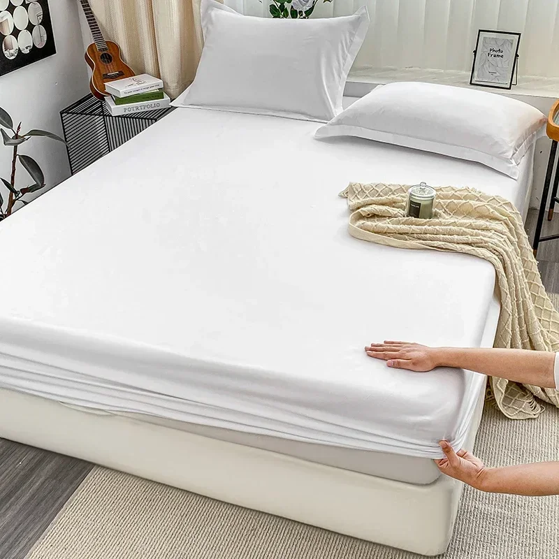 Premium Solid Color Brushed Fitted Sheet,Ultra-Soft Sateen Weave for Cozy Nights - Hypoallergenic and Easy Care Bedding - Image 3