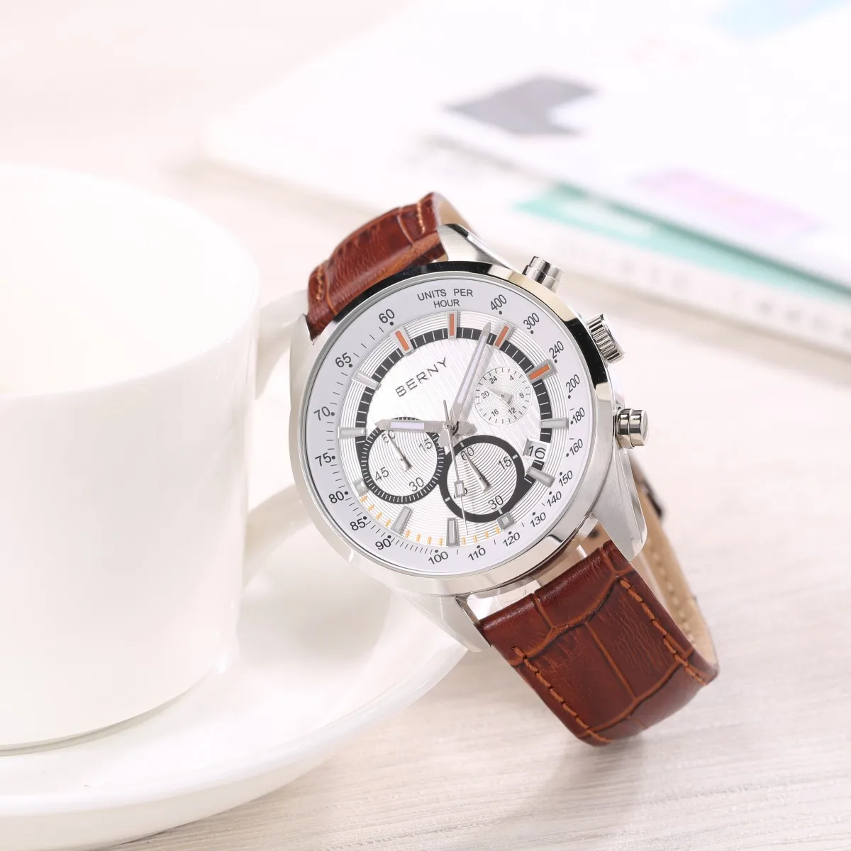 BERNY Men's Watch Watches Multifunction Chronograph Quartz Watch Calendar Date Luminous Fashion Cool Man Sports Wristwatch - Image 2