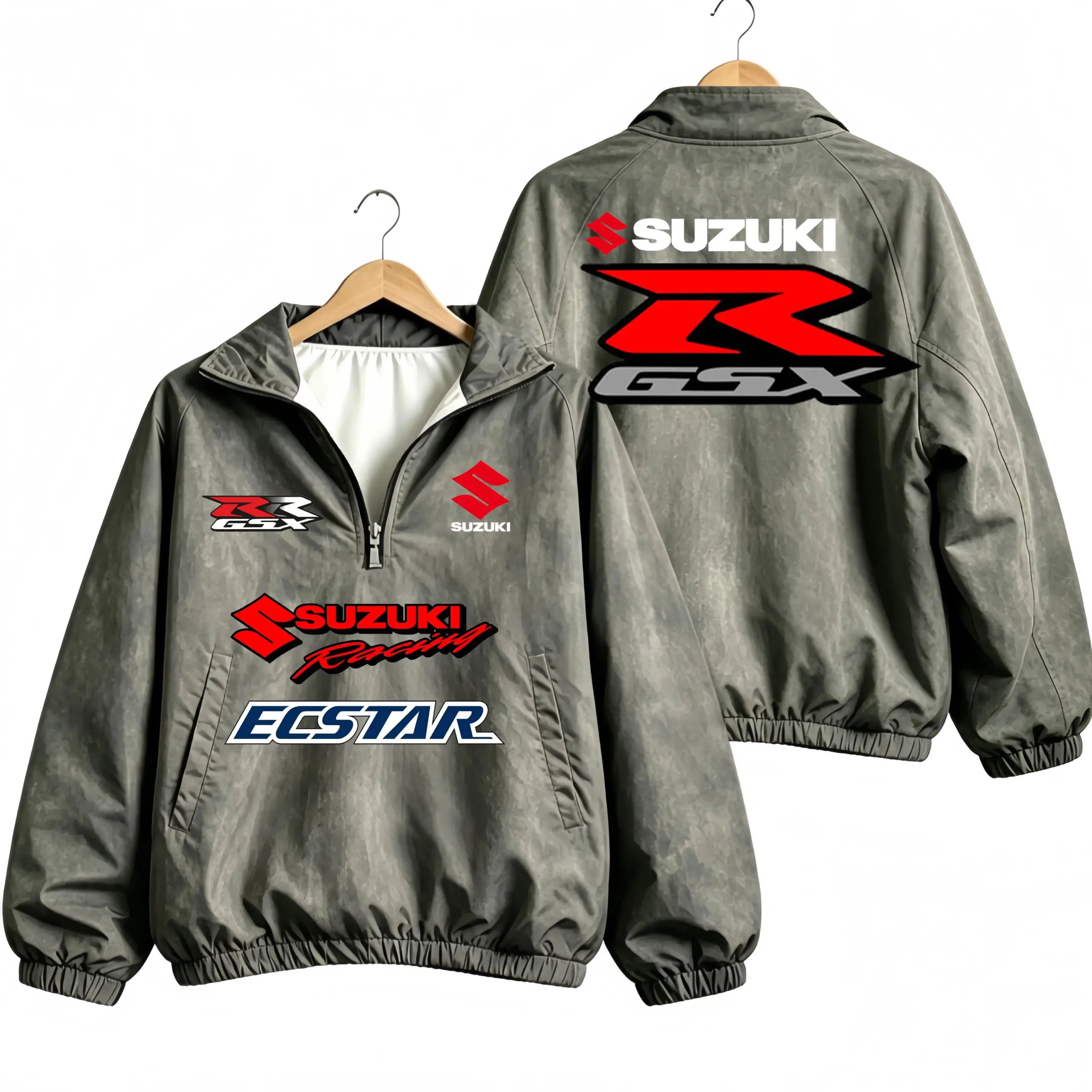 Men Women SUZUKI GSX‑R Racing Half Zip Jacket Windbreaker Motorcycle Sport Multi Color Casual Oversized Windproof Outer Coats - Image 6