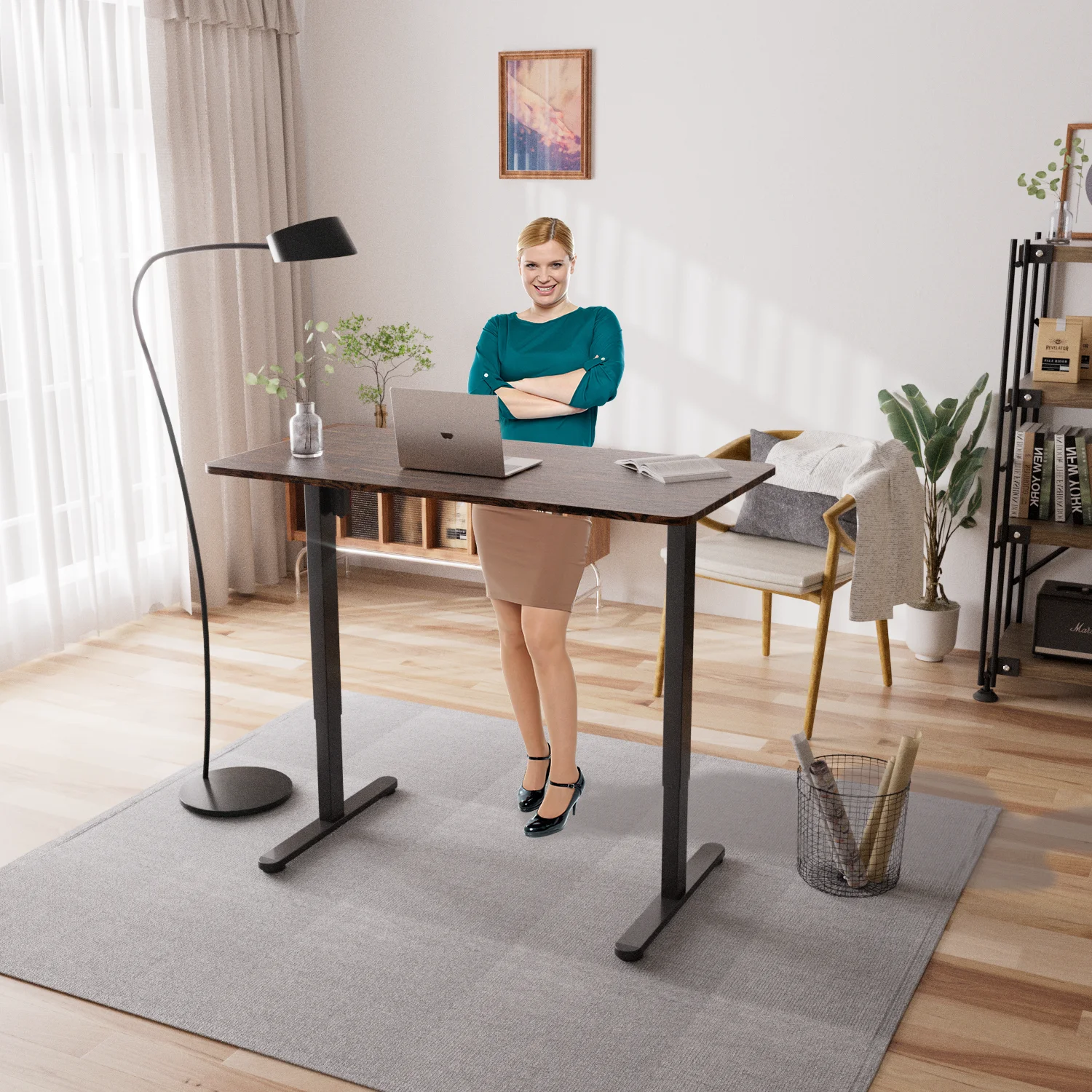 Adjustable Electric Desk Table | Motorized Height-Adjustable Standing Desk for Home/Office