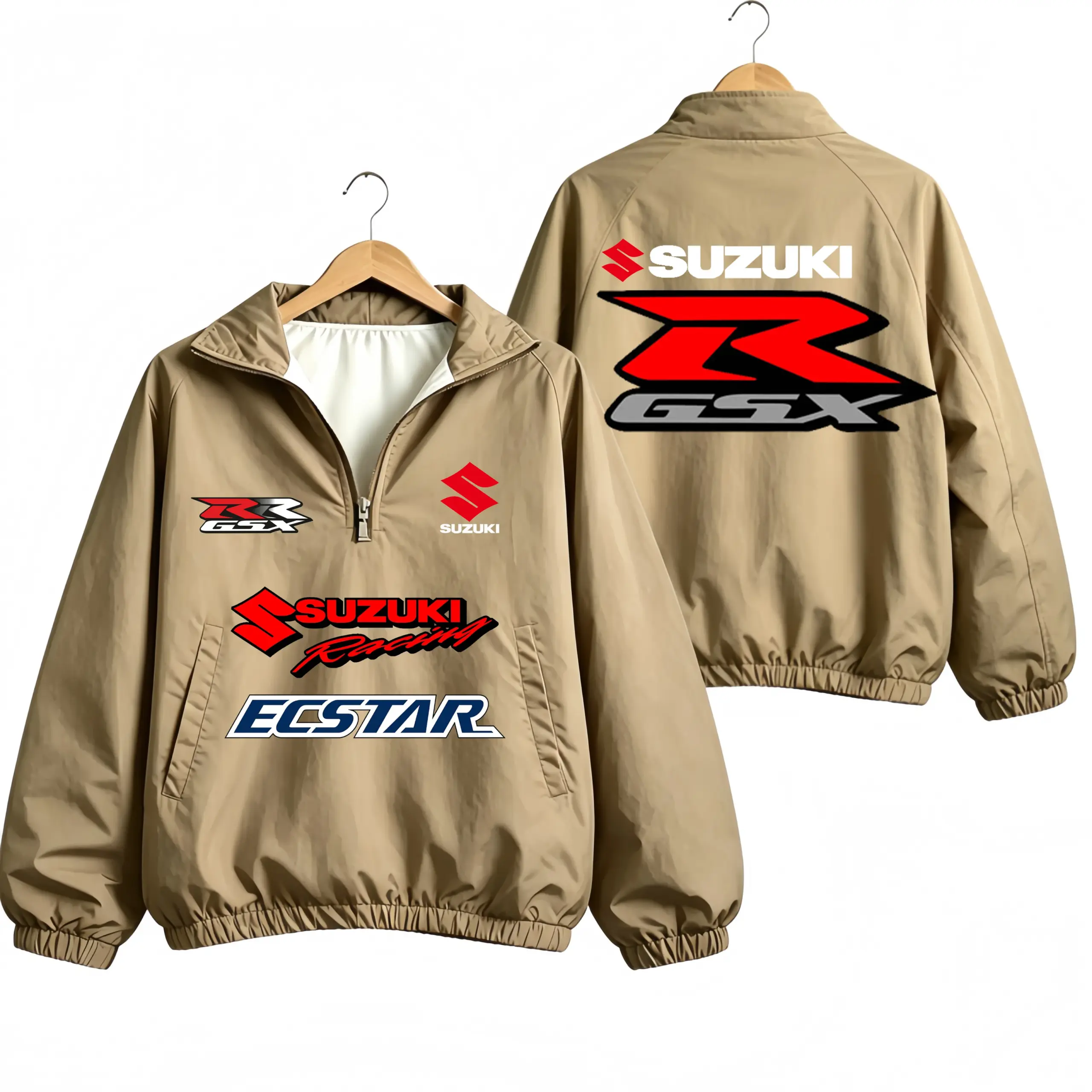 Men Women SUZUKI GSX‑R Racing Half Zip Jacket Windbreaker Motorcycle Sport Multi Color Casual Oversized Windproof Outer Coats - Image 3