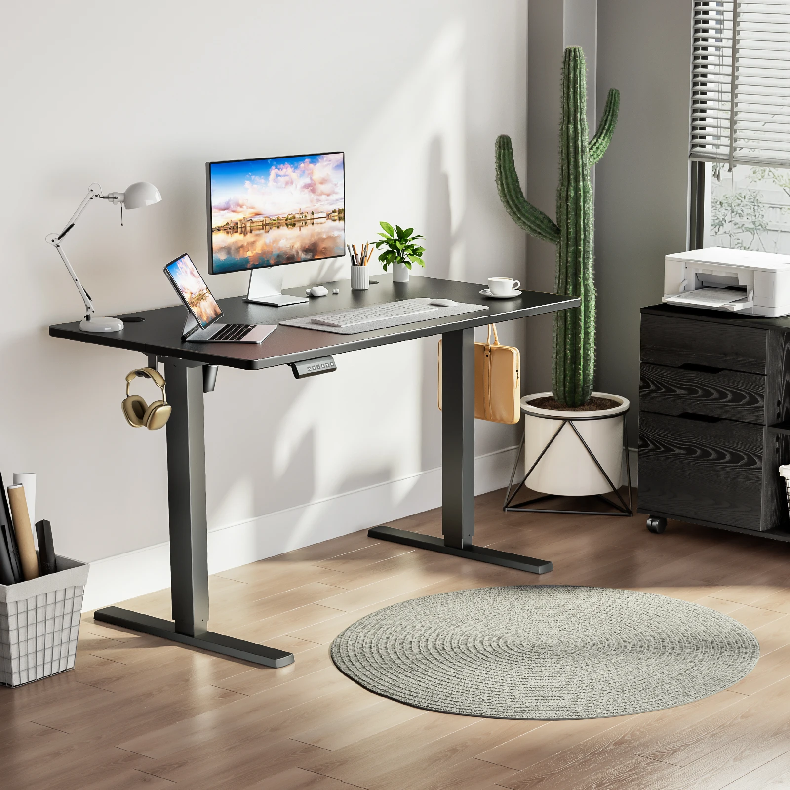 MCQ Electric Standing Desk Height Adjustable 40x24 Inch Stand Up Sit Stand Computer Desk Workstation Ergonomic Work Table