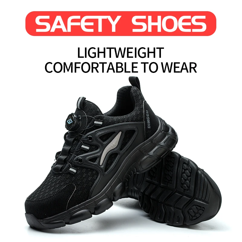 Steel Toe Safety Shoes Men Anti-puncture Work Shoes Breathable Industrial Construction Safety Boots Lightweight Breathable Safety Sneakers Mens Work Shoes Anti-slip Steel Toe Casual Safety Footwear - Image 4