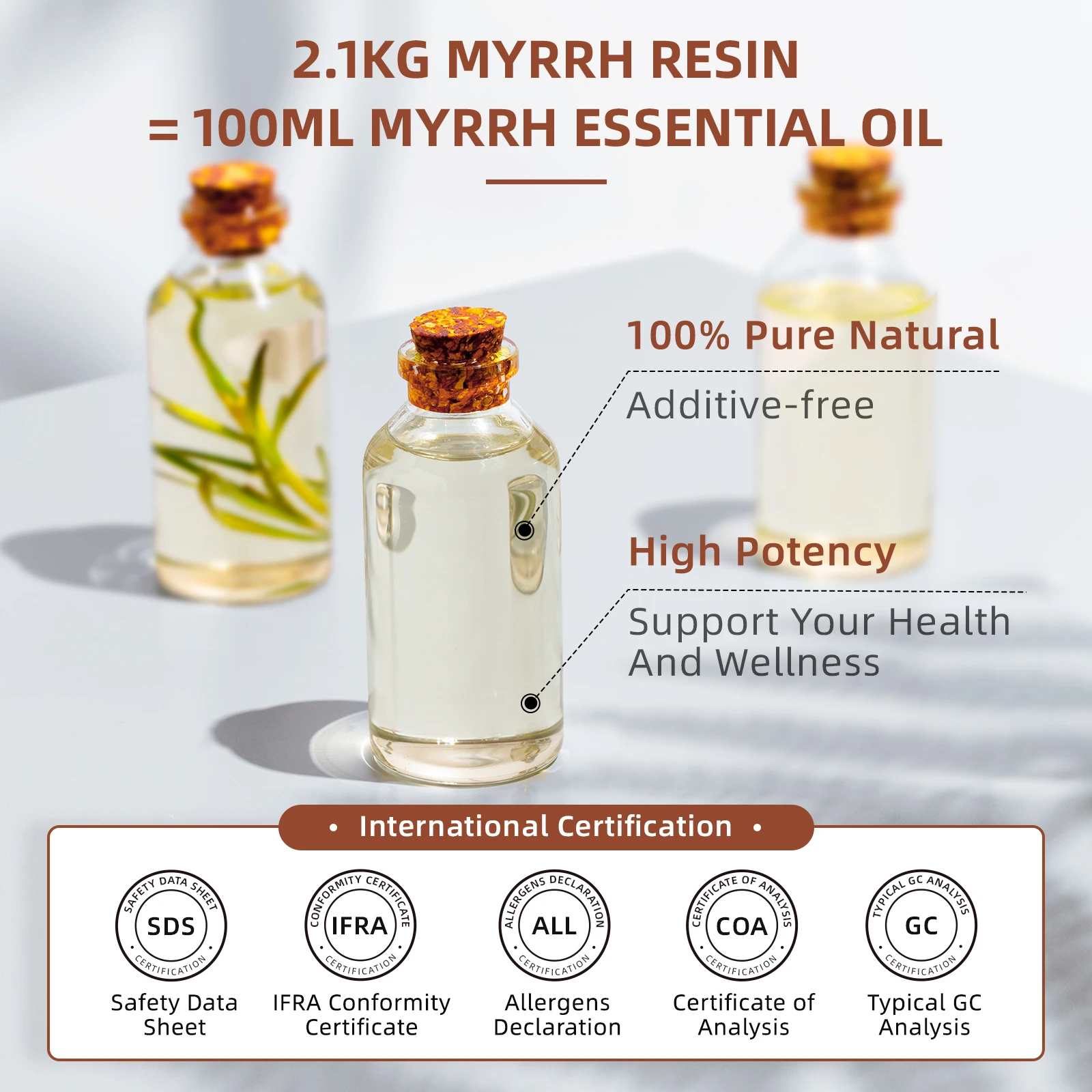 HIQILI 100ML Myrrh Essential Oils,100% Pure Nature for Aromatherapy, Diffuser, Humidifier, Massage, Relieving Stress, Fragrance - Image 5