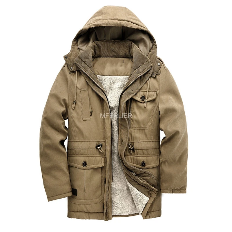 Winter Large Size Coats 9XL 8XL 7XL Bust 150cm Fleece Jackets Men - Image 4