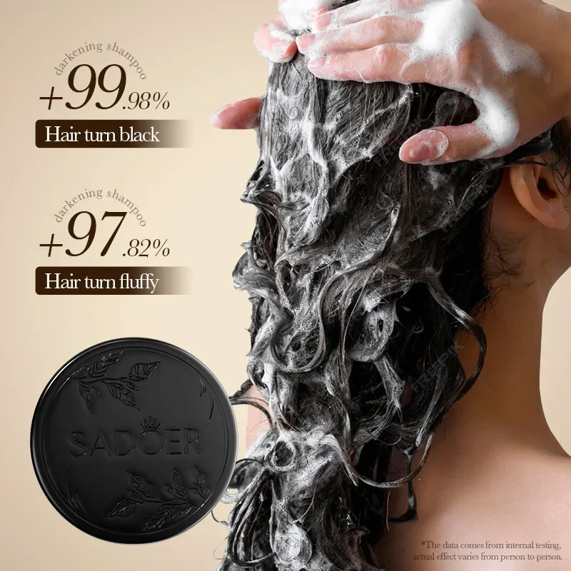 100g Polygonum Multiflorum Shampoo Soap Bar Repair Gray Essence To Shampoo Color Soap He Shou White To Black Hair Handmade Soaps - Image 5