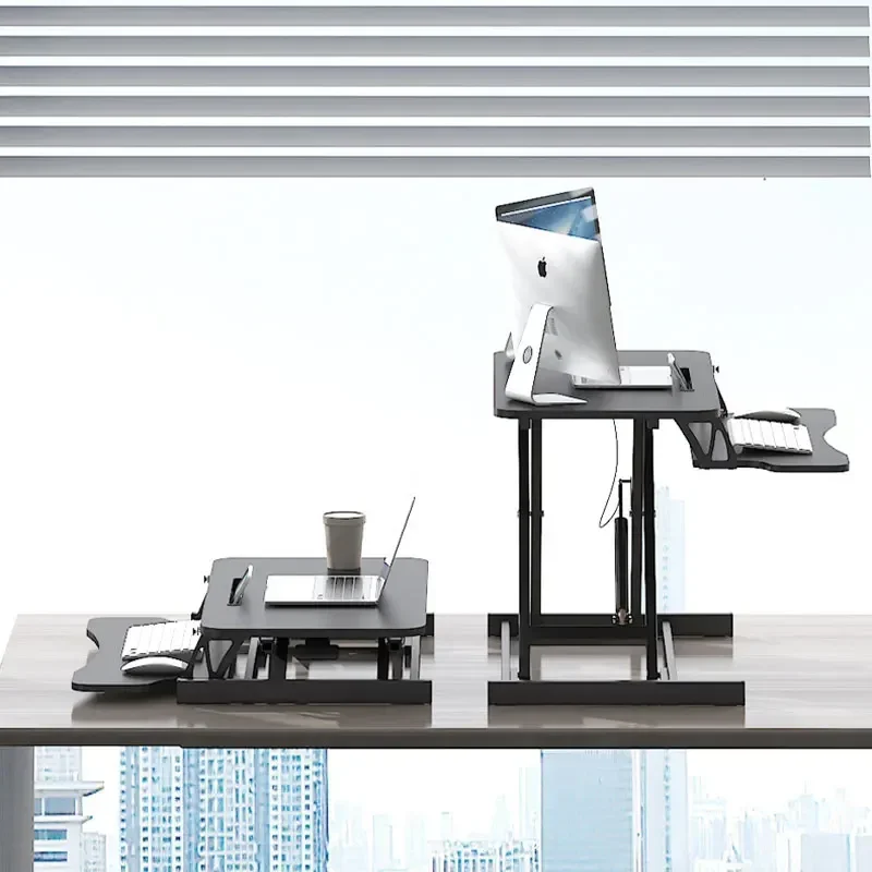 Height Adjustable Folding Standing Computer Desk with Keyboard Tray for Home Office Gaming Lift Laptop Table Stand Workbench - Image 5