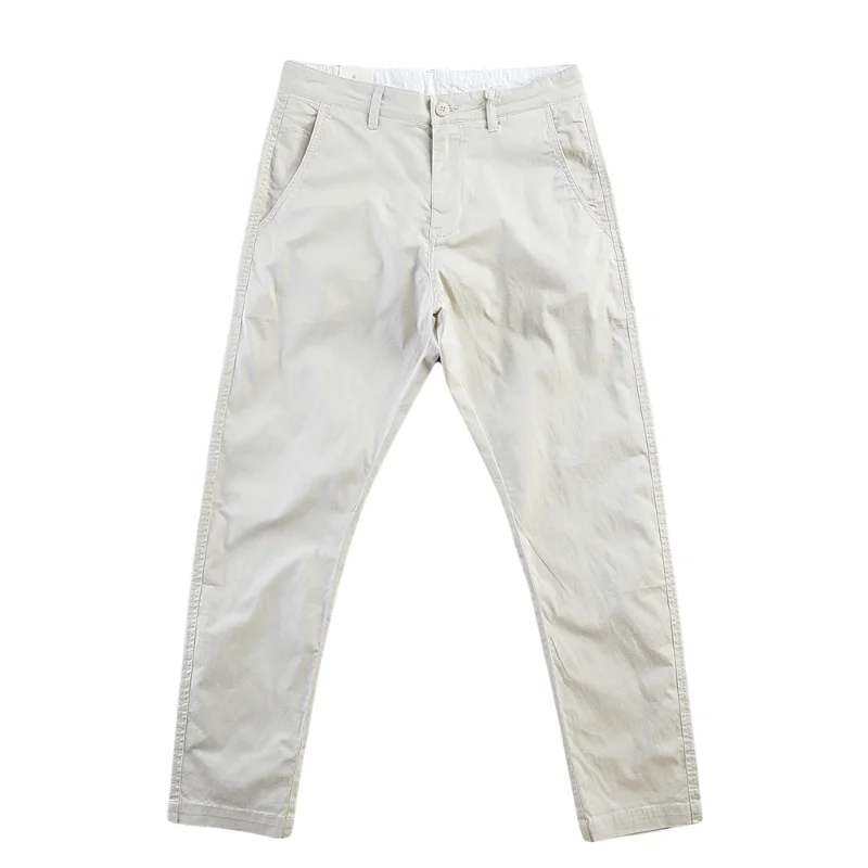 2024 Summer New American Retro Thin Micro Elasticity Casual Pants Men's Simple 97% Cotton Slim CHINO Business Straight Trousers - Image 5