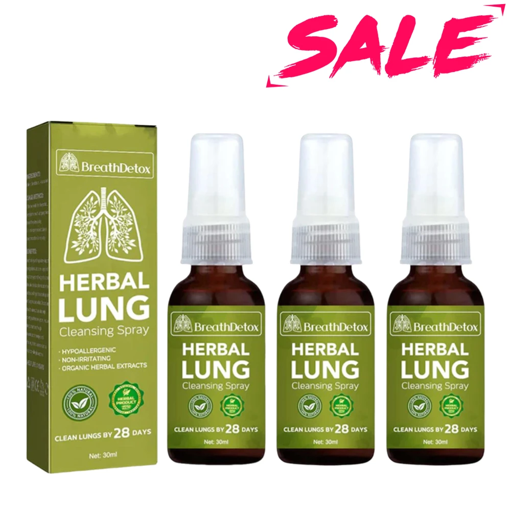 30ml Lung Herbal Cleanser Spray Help Breathing Smokers Clear Nasal Mist Clear Throat Promotes Smooth Breathing Spray Body Care