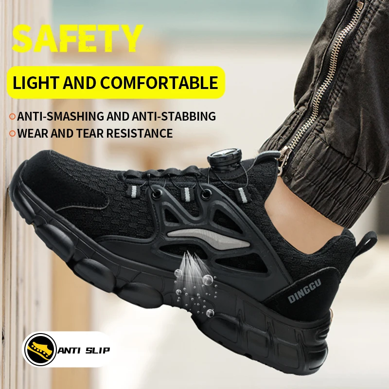 Steel Toe Safety Shoes Men Anti-puncture Work Shoes Breathable Industrial Construction Safety Boots Lightweight Breathable Safety Sneakers Mens Work Shoes Anti-slip Steel Toe Casual Safety Footwear - Image 8