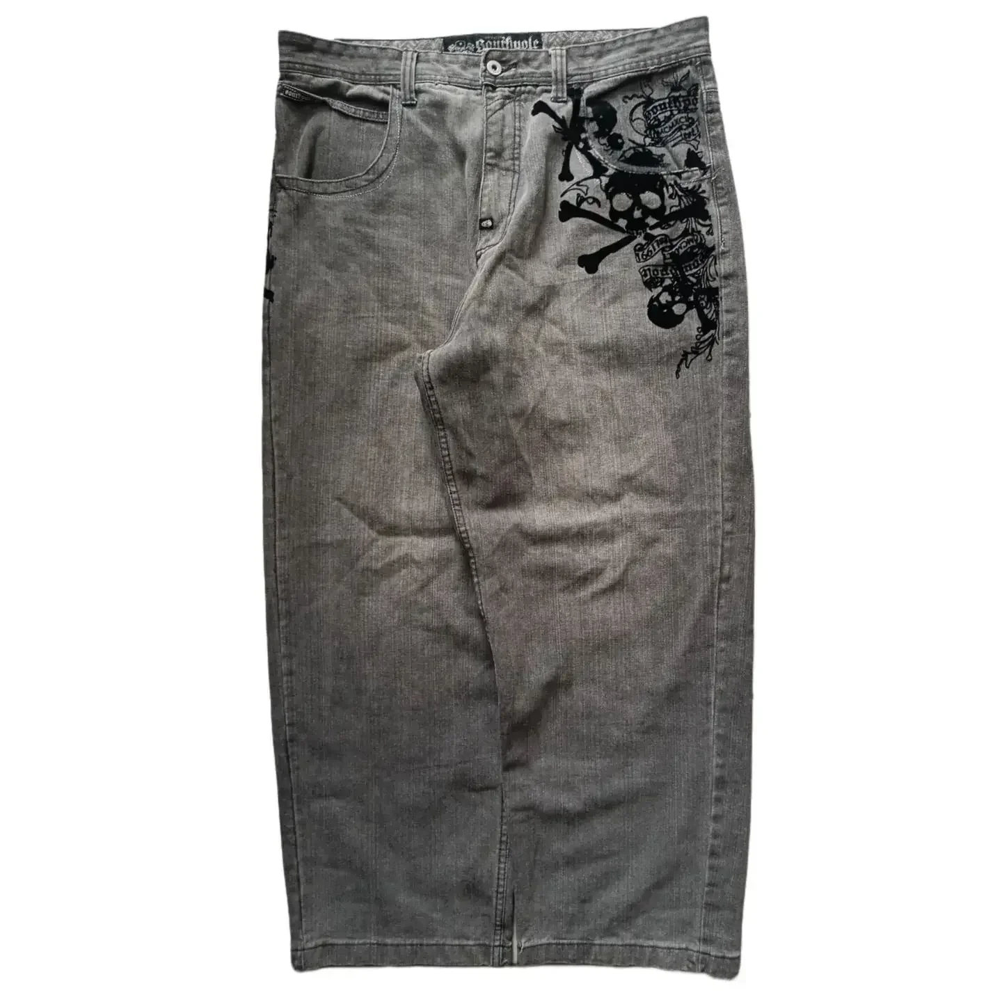 New Retro wash Southpole Jeans Loose Jeans Men's and Women's Y2K Harajuku Gothic Hip Hop Skateboard Pants Streetwear women - Image 5