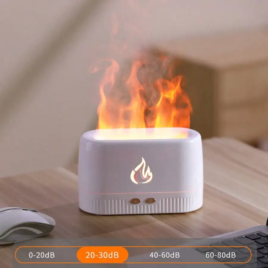 1 Pack 200ml Flame Essential Oil Diffuser 7 Color Cold Mist with Auto Shut Off for Home Office