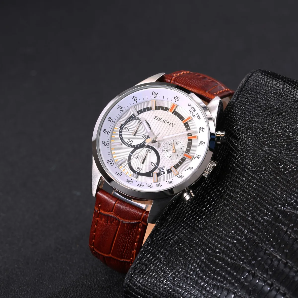 BERNY Men's Watch Watches Multifunction Chronograph Quartz Watch Calendar Date Luminous Fashion Cool Man Sports Wristwatch - Image 3