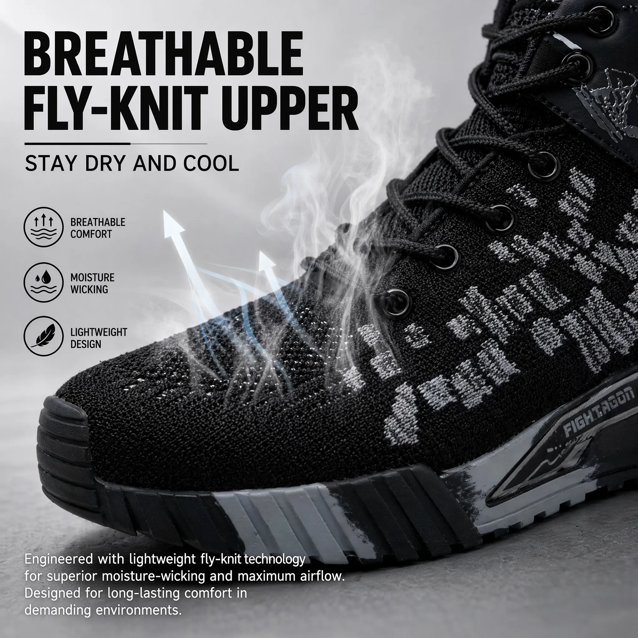 Breathable Camo Men Indestructible Steel Toe Construction Work Boots Anti-smash Stab-resistant Safety Shoes Biker Botas Para Hombre - Image 2