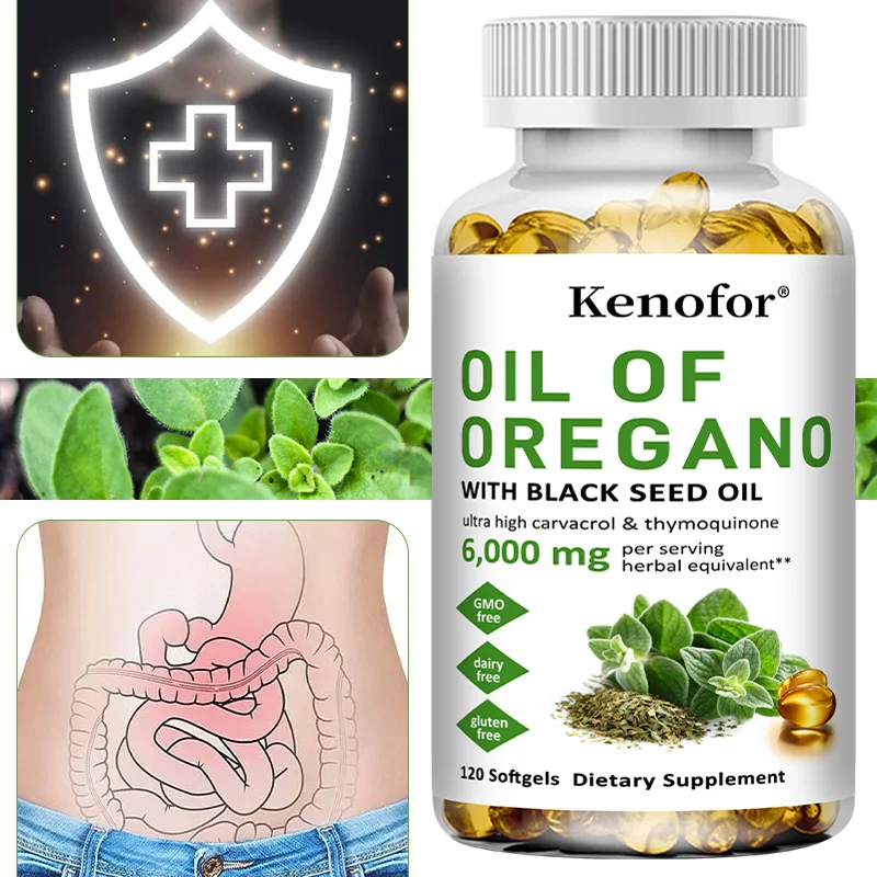 Oregano Oil Softgels - Rich in Oil of Oregano, Black Seed Oil, Promotes Digestion & Intestinal Health, Digestive & Immune Health