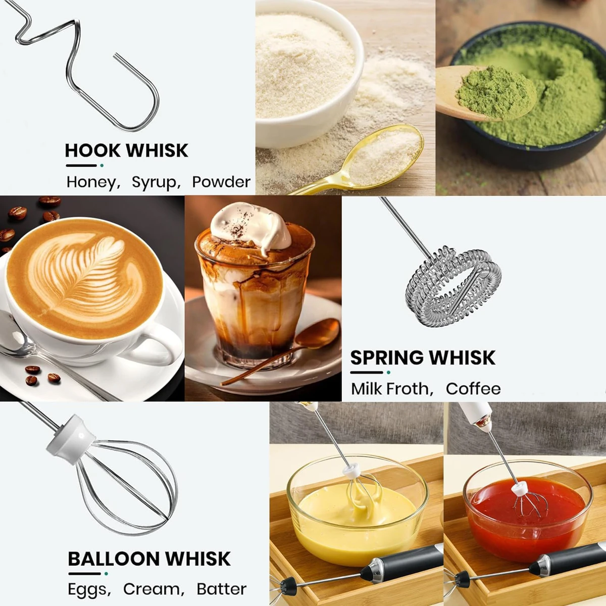 Handheld Milk Coffee Frother Rechargeable Electric Whisk Drink Mixer For Latte Cappuccino Hot Chocolate Egg Kitchen Whisk Gadget - Image 2