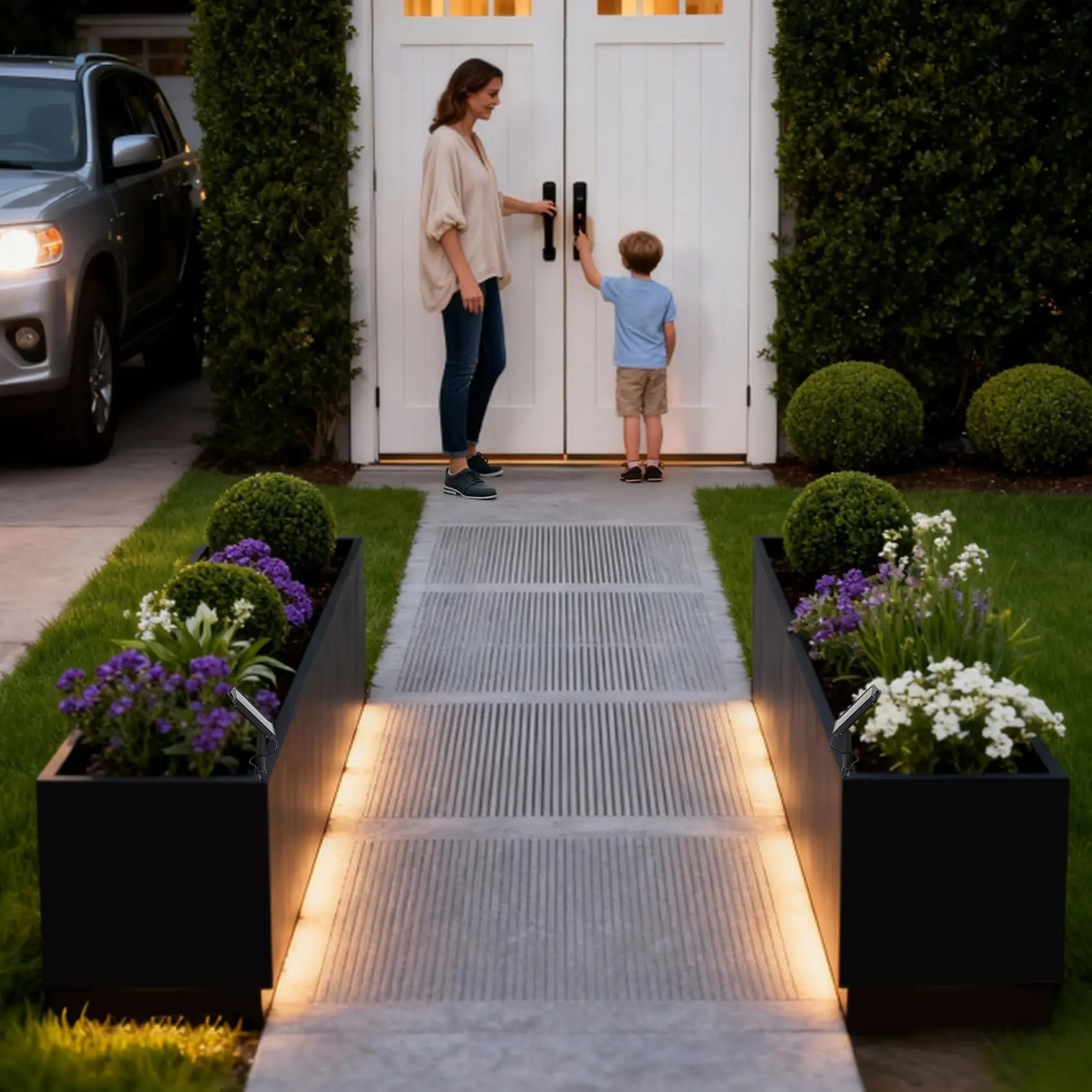 47x16 LED Metal Planter Box With Light Strips & Controller, Raised Garden Bed With Drainage Holes For Patio Yard Decor - Image 8
