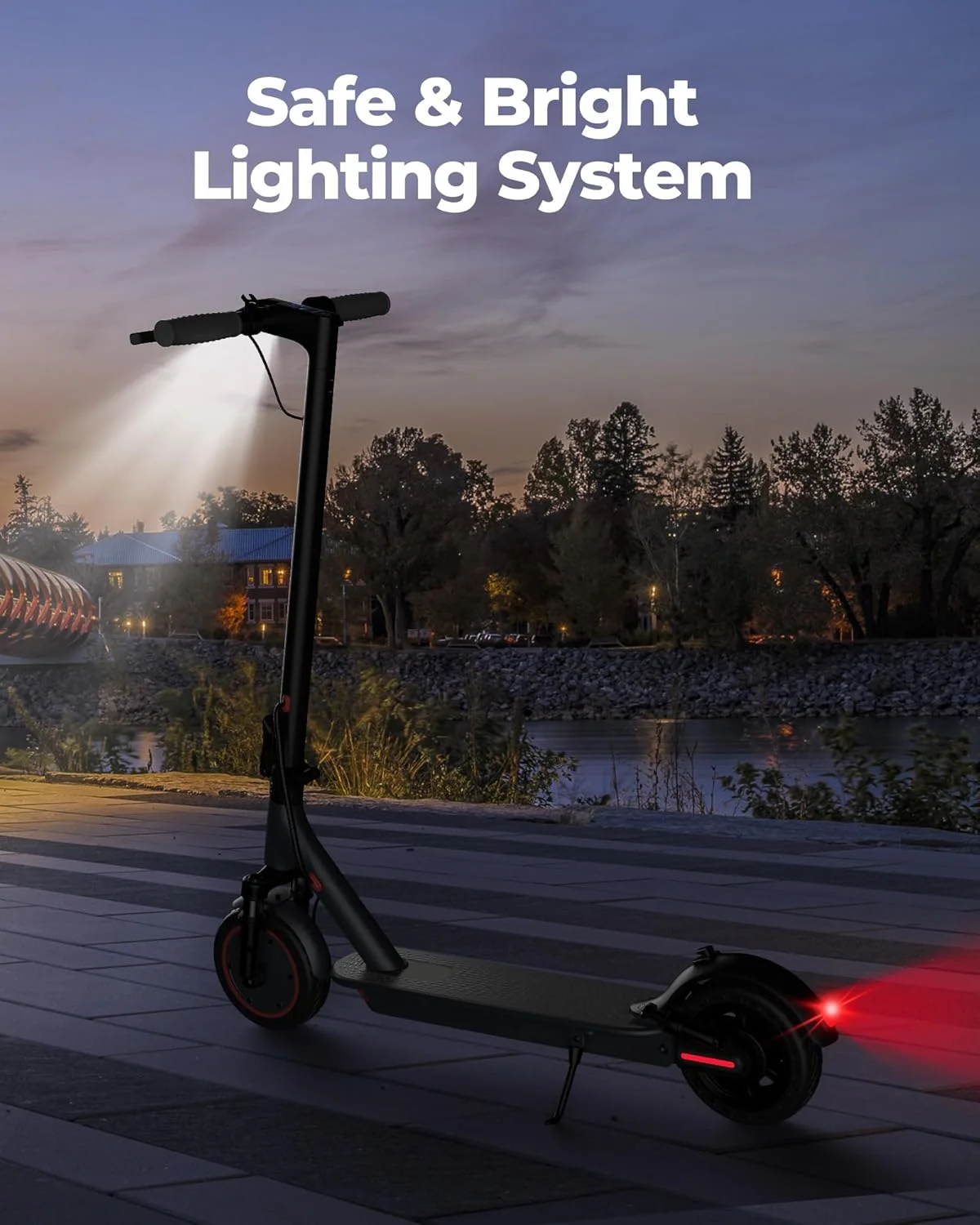 AOVOPRO AP07 Electric Scooter 10.5Ah 19mph APP Smart Control Scooter 8.5inch 23miles Max Range Double shock absorption for Adult - Image 4