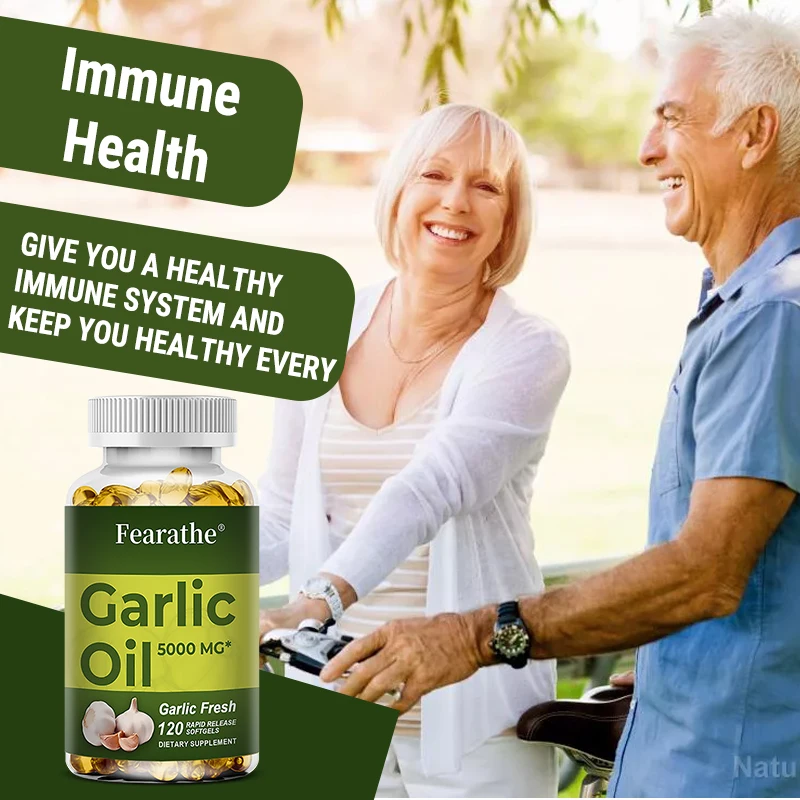 Premium Garlic Fresh 5000mg, Garlic Oil Dietary Supplement for Heart Health and Circulation Support with Antioxidant, NON-GMO - Image 6